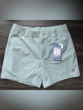 Huk Boys Light Green Performance Fishing Shorts